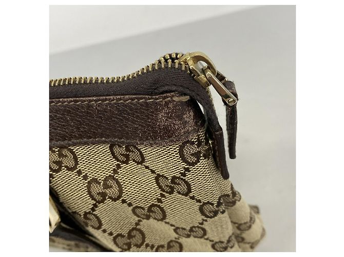 Borsa a mano Gucci in tela marrone - vista 8