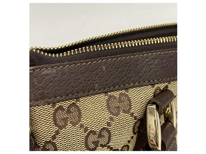 Borsa a mano Gucci in tela marrone - vista 9