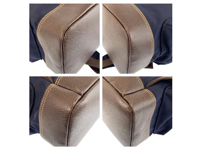 Mochila Longchamp Boxford Marrom Azul marinho - vista 4