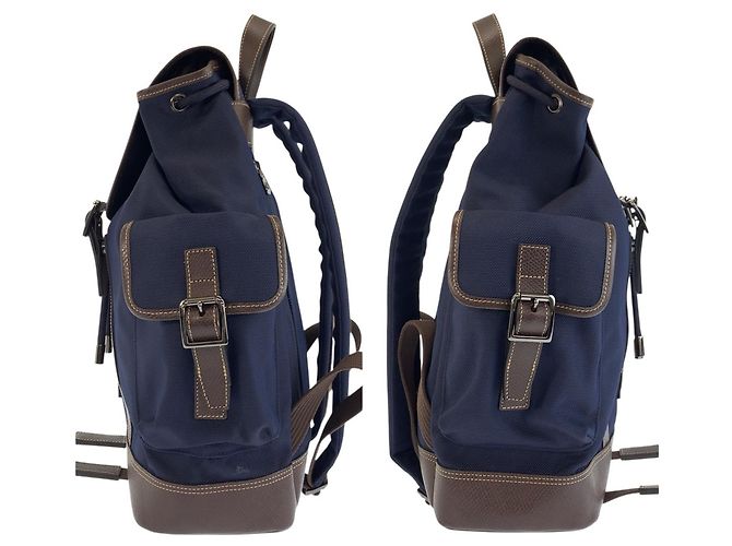 Mochila Longchamp Boxford Marrom Azul marinho - vista 6