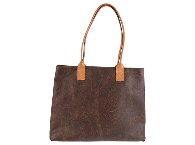 Saco Tote ETRO com Padrão Paisley Marrom Bege - vista 2