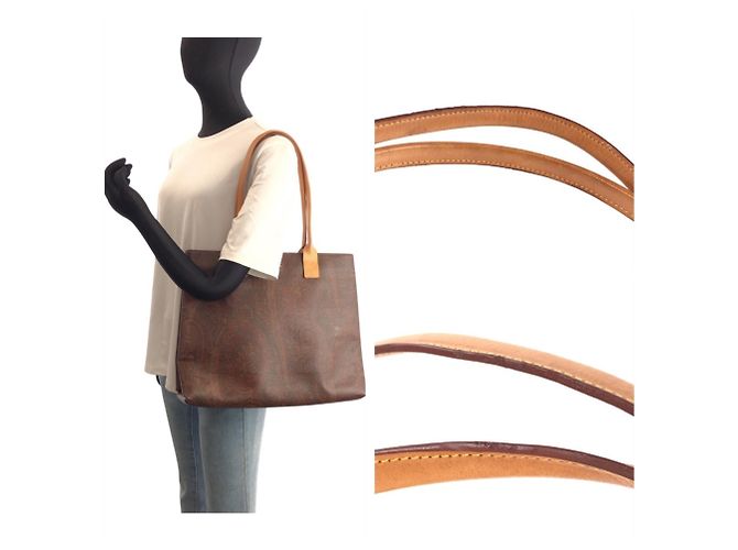 Saco Tote ETRO com Padrão Paisley Marrom Bege - vista 7