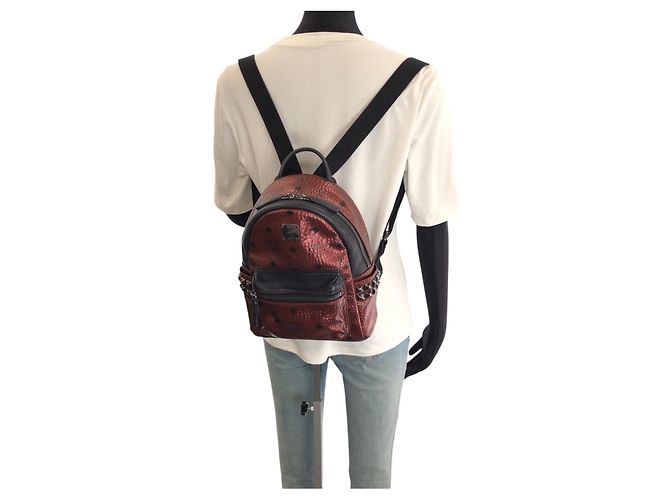 MCM Stark Wine Red/Bordeaux Leather Backpack Dark red - view 5