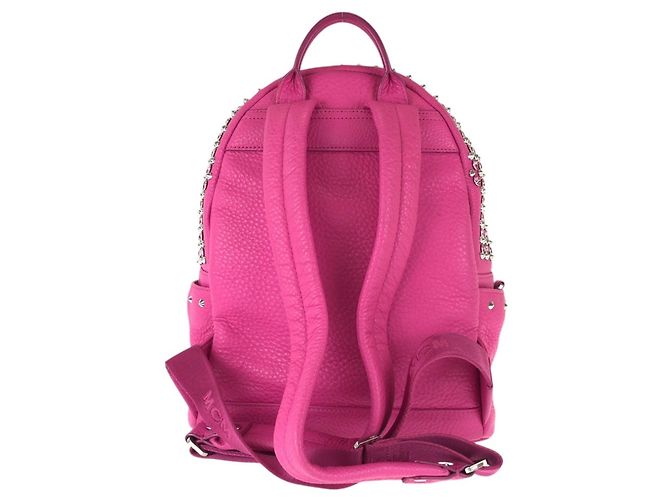 Zaino MCM Stark Special in pelle rosa con borchie e strass - vista 2