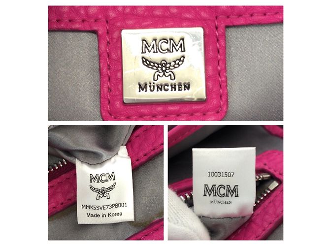 Zaino MCM Stark Special in pelle rosa con borchie e strass - vista 4