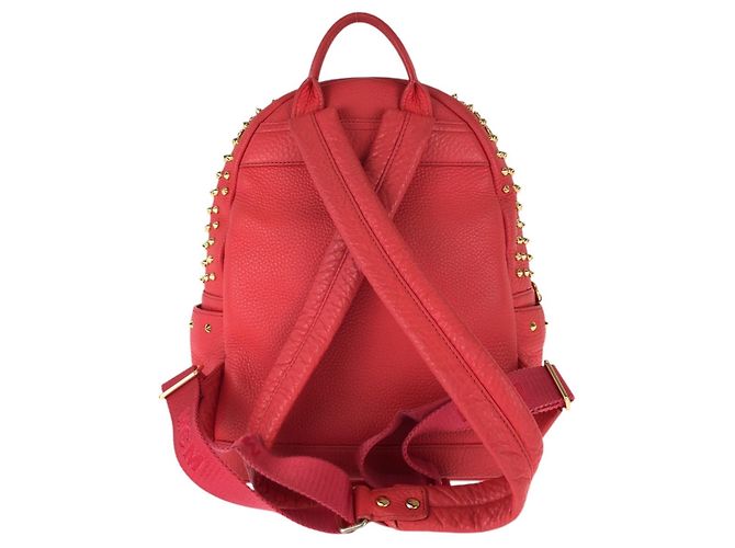MCM Stark Studded Leather Backpack Red - view 2