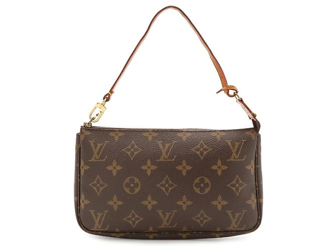 Louis Vuitton Monogram Pochette Accessoires Handbag Pouch Castaño - vista 2