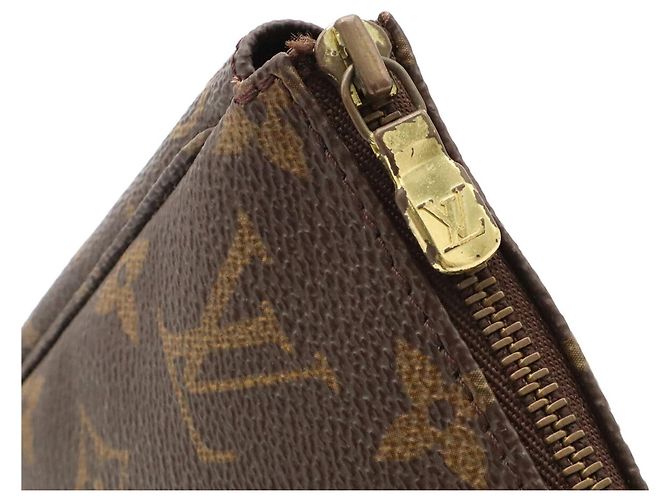 Louis Vuitton Monogram Pochette Accessoires Handbag Pouch Castaño - vista 6