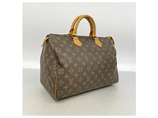 Sac à main Louis Vuitton Monogram Speedy 35 Marron - vue 2