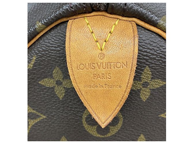 Sac à main Louis Vuitton Monogram Speedy 35 Marron - vue 5