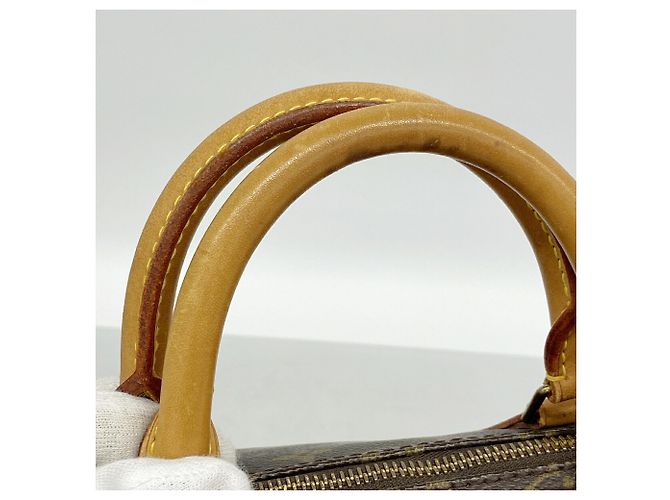 Sac à main Louis Vuitton Monogram Speedy 35 Marron - vue 8