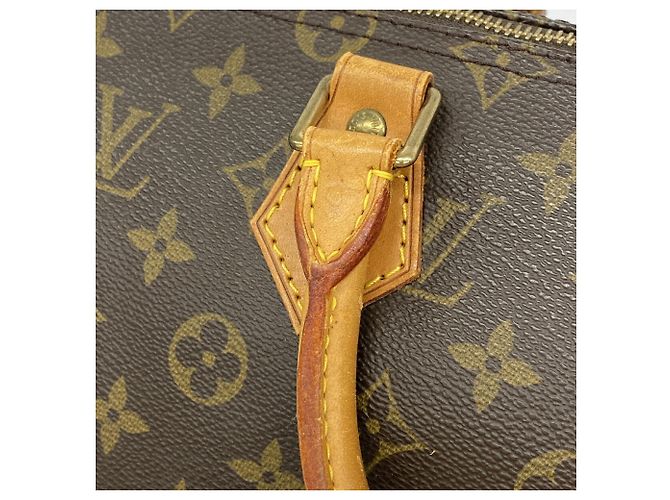 Sac à main Louis Vuitton Monogram Speedy 35 Marron - vue 9