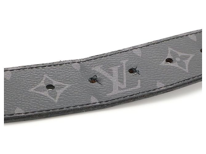Cinto Louis Vuitton Monogram Eclipse Marrom Preto - vista 7