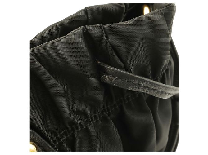 Prada Tessuto Gathered Tote Bag Black - view 5