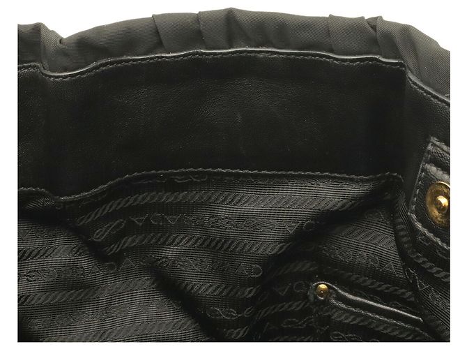 Prada Tessuto Gathered Tote Bag Black - view 9