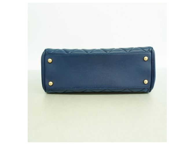 Chanel Matelassé Schultertasche mit Kette Blau - Ansicht 3