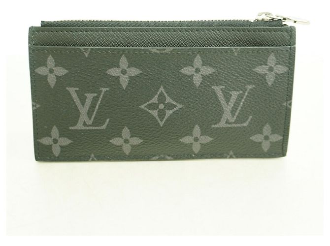 Louis Vuitton Monogram Eclipse Reverse Coin Card Holder Brown Black - view 8