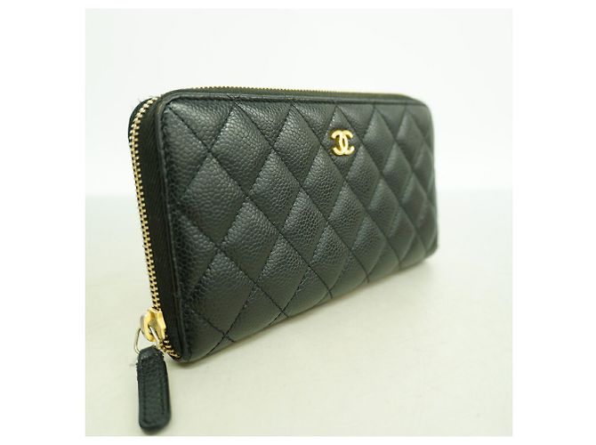 Portafoglio lungo Chanel Matelassé in vitello granulato nero - vista 2