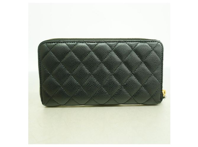 Portafoglio lungo Chanel Matelassé in vitello granulato nero - vista 9