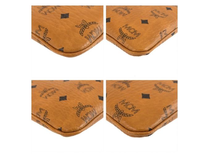 Pochette MCM Visetos en cuir marron - vue 4