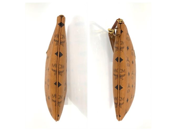Pochette MCM Visetos en cuir marron - vue 5