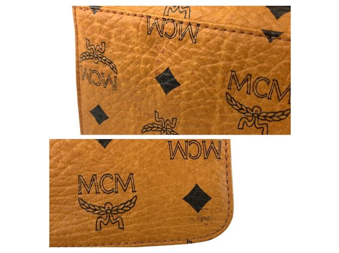 Borsa a tracolla con catena in pelle marrone MCM Visetos Logogram - vista 6