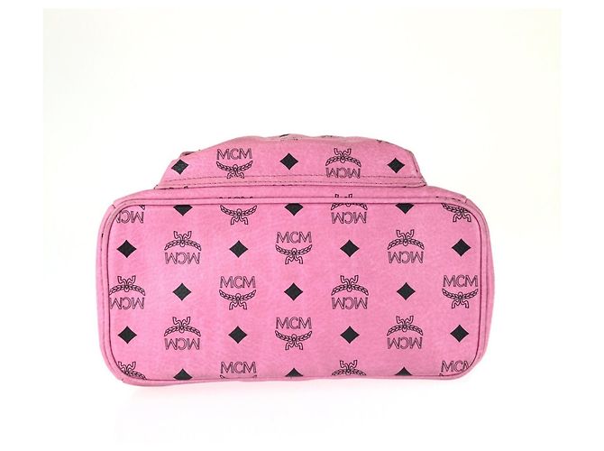 Zaino MCM Visetos Stark in pelle rosa - vista 10