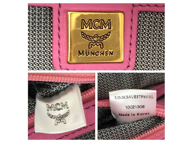 Zaino MCM Visetos Stark in pelle rosa - vista 4