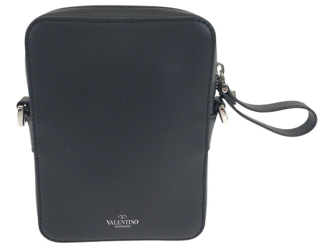 Borsa a tracolla in pelle Valentino VLTN Logo bianca e nera Nero Bianco - vista 2
