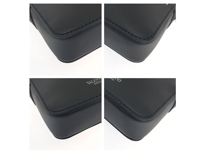 Borsa a tracolla in pelle Valentino VLTN Logo bianca e nera Nero Bianco - vista 3