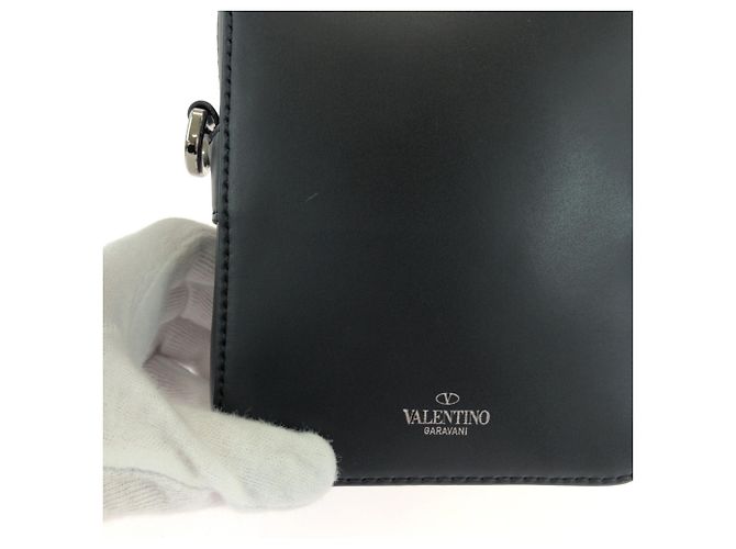 Borsa a tracolla in pelle Valentino VLTN Logo bianca e nera Nero Bianco - vista 6