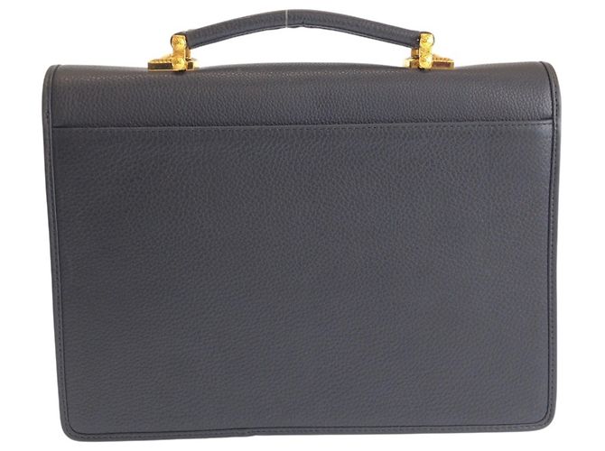 Pochette Versace Vintage Sunburst en cuir noir - vue 2
