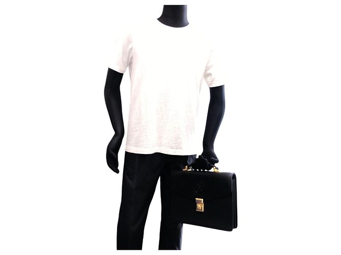 Pochette Versace Vintage Sunburst en cuir noir - vue 7
