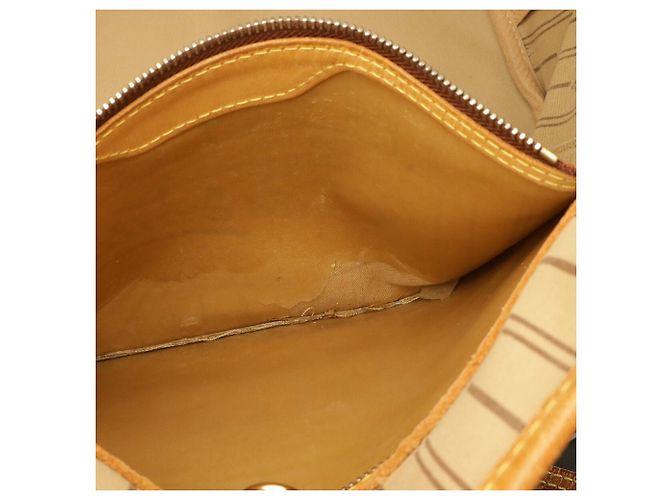 Bolso Tote Louis Vuitton Monogram Neverfull MM Castaño Blanco Monograma - vista 10