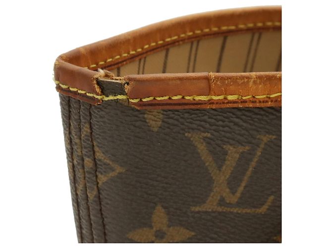 Bolso Tote Louis Vuitton Monogram Neverfull MM Castaño Blanco Monograma - vista 5