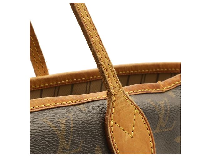 Bolso Tote Louis Vuitton Monogram Neverfull MM Castaño Blanco Monograma - vista 7