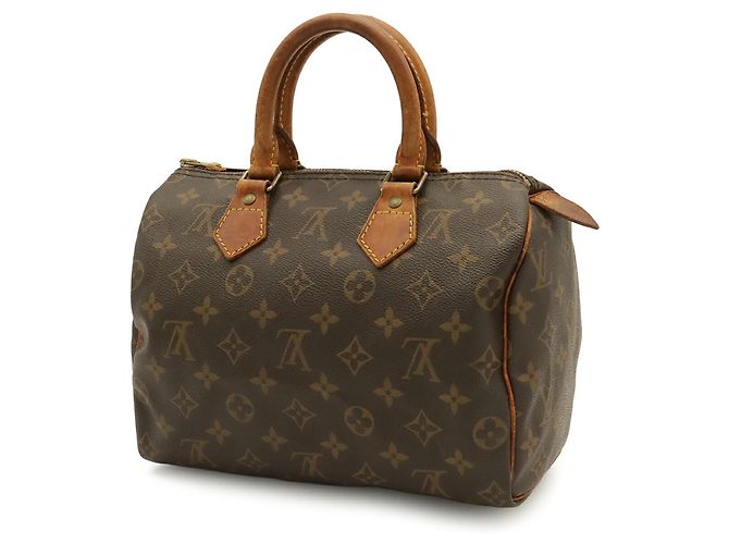 Bolsa Louis Vuitton Monogram Speedy 25 Marrom Branco Monograma - vista 3