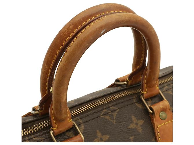 Bolsa Louis Vuitton Monogram Speedy 25 Marrom Branco Monograma - vista 6