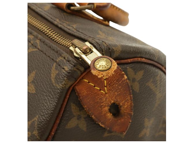Bolsa Louis Vuitton Monogram Speedy 25 Marrom Branco Monograma - vista 7