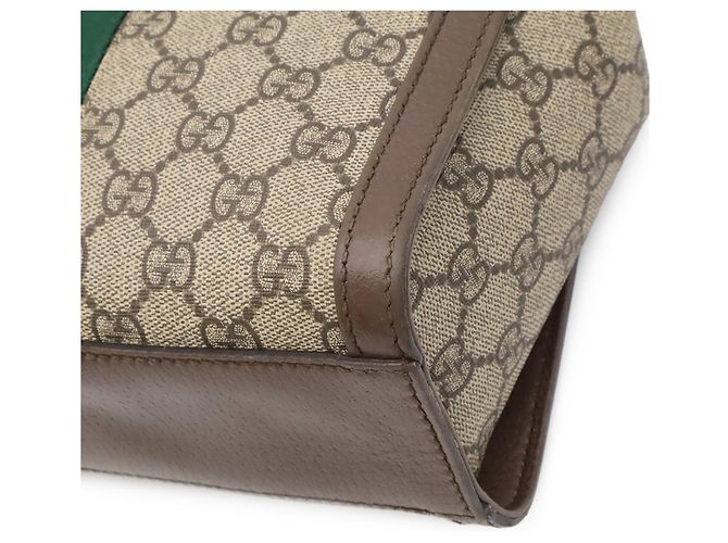 Borsa Tote Piccola Gucci Ophidia GG Supreme Marrone Rosso Beige Verde - vista 4