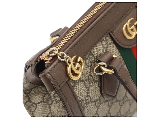 Borsa Tote Piccola Gucci Ophidia GG Supreme Marrone Rosso Beige Verde - vista 6