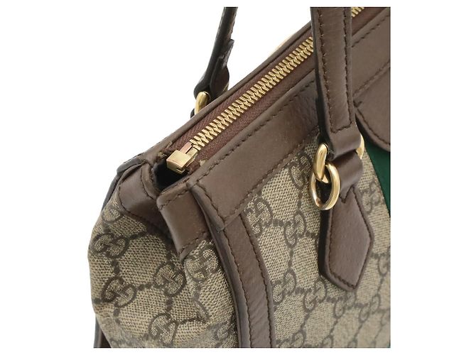 Borsa Tote Piccola Gucci Ophidia GG Supreme Marrone Rosso Beige Verde - vista 9