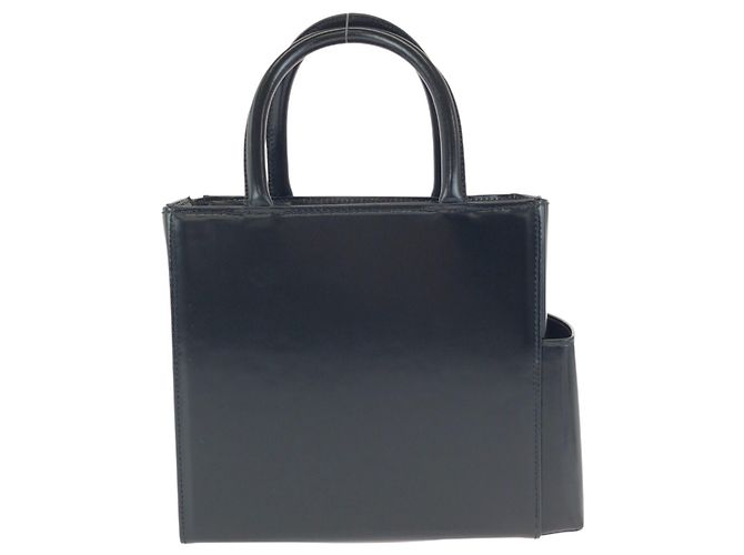 Versace Vintage Sunburst Handtasche aus schwarzem Leder - Ansicht 2