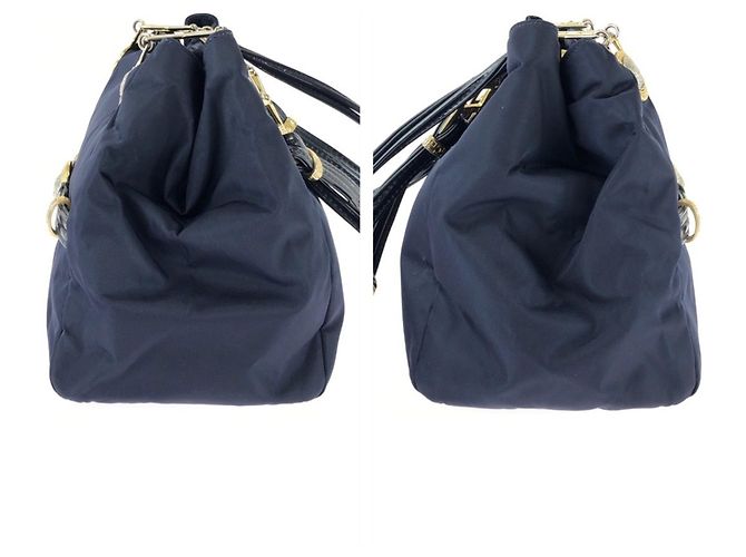 Versace Vintage Medusa Navy Schultertasche Marineblau - Ansicht 8