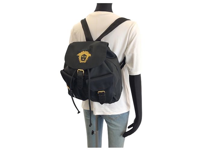 Zaino Versace Vintage Medusa in nylon nero - vista 5