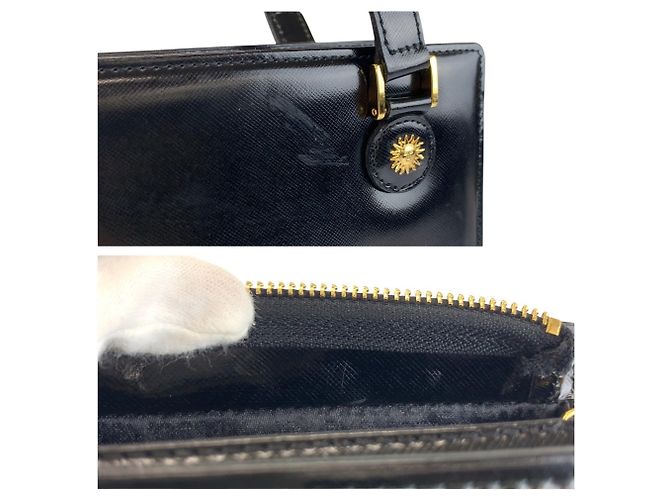 Borsa a tracolla e tote Versace Sunburst in smalto nero - vista 5