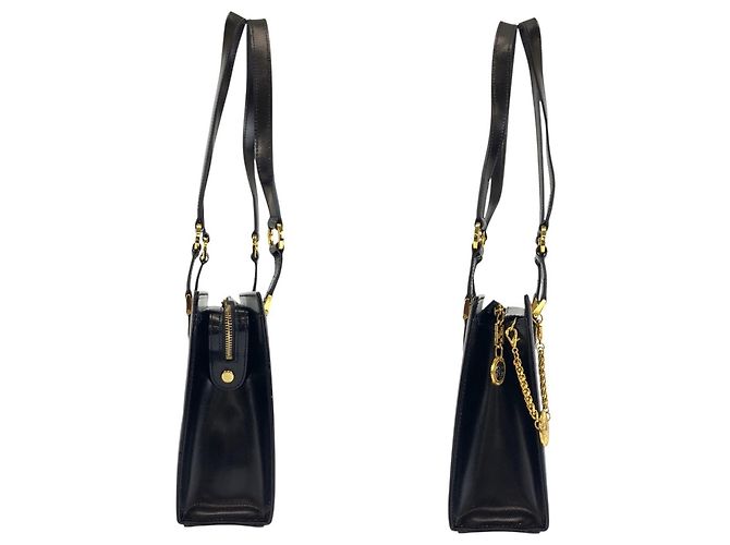 Borsa a tracolla e tote Versace Sunburst in smalto nero - vista 8