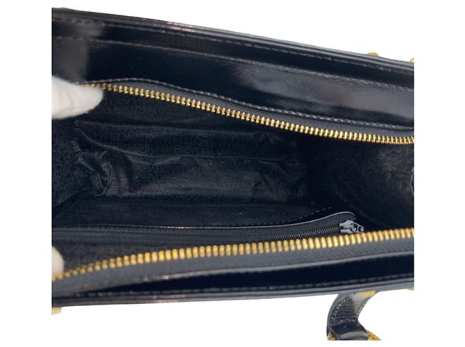 Borsa a tracolla e tote Versace Sunburst in smalto nero - vista 9
