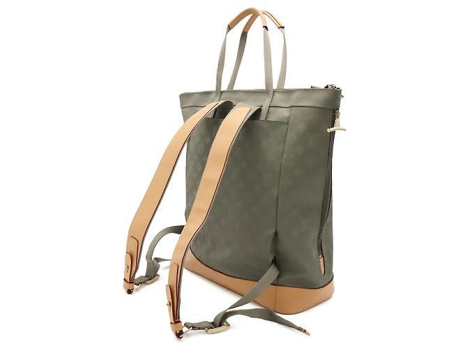 Borsa Tote con Zip Louis Vuitton Monogram Titanium Marrone Metallico - vista 3