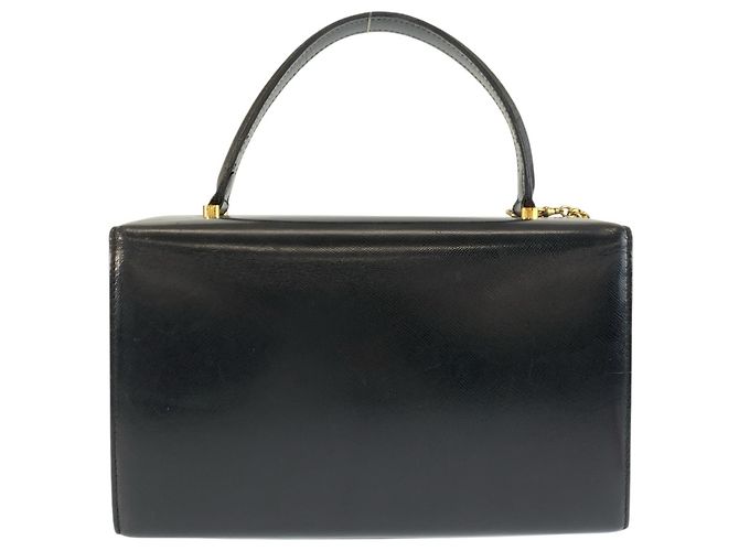 Versace Sunburst Handtasche aus schwarzem Lackleder - Ansicht 2